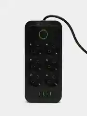 Черный сетевой фильтр 7 метров с 6 розетками 4 USB +1 Type-C 2500 Вт