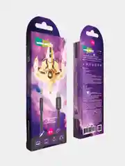 Аудиокабель AUX 3.5mm - Lightning, Аудиокабель для айфона из нейлона More Choice UK24i
