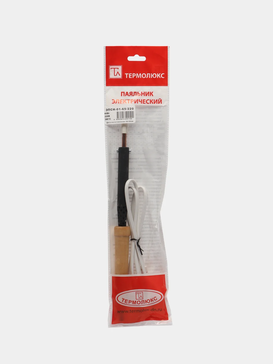 Паяльник (220V,65W) деревянная ручка ЭПСН-01-65/220 ТЕРМОЛЮКС