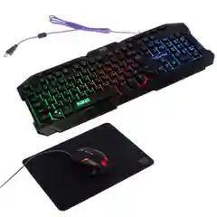 Комплект клавиатура+мышь+ковер Qumo Mystic K58/M76, проводная, мембран, 3200 dpi, USB