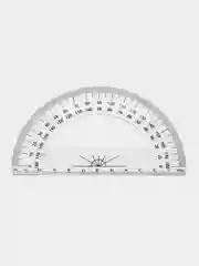 Транспортир прозрачный, 180 градусов, 12 см