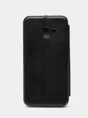 Черный чехол книжка с карточкой для Samsung A8 2018