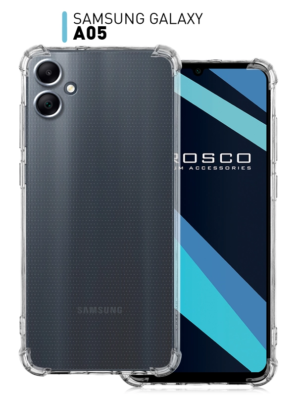 Противоударный чехол для Samsung Galaxy A05, A05s силиконовый ROSCO, с усиленными углами