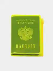 Голубой обложка на паспорт, с карманом на молнии