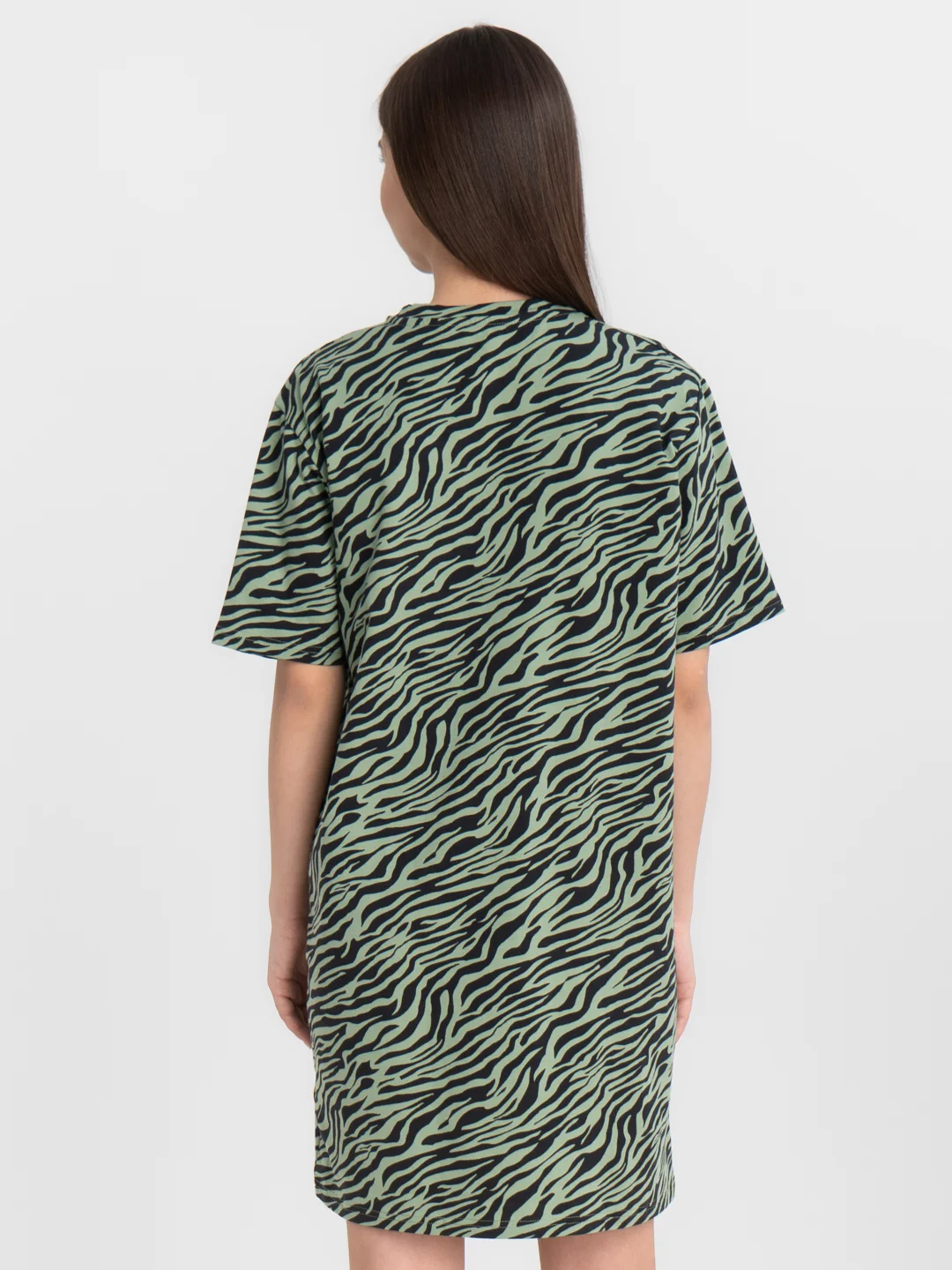 Оливковый платье-футболка Oversize, короткая туника, большие размеры 42-60