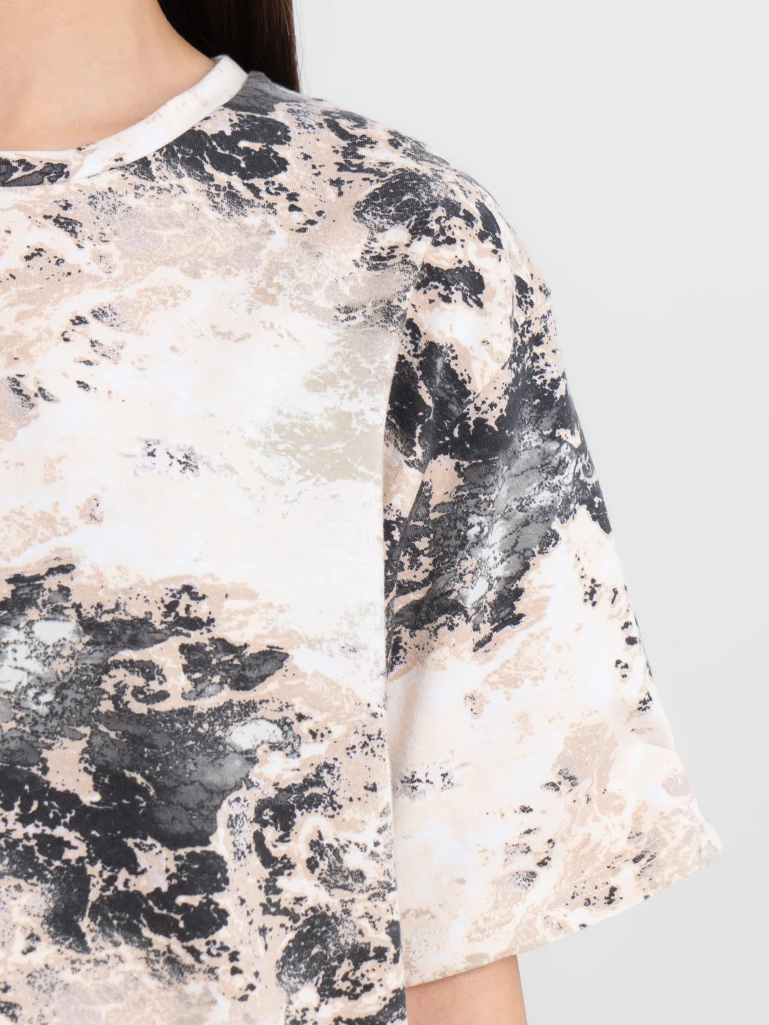 Серый платье-футболка Oversize, короткая туника, большие размеры 42-60