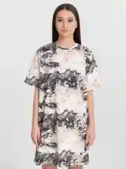 Серый платье-футболка Oversize, короткая туника, большие размеры 42-60