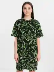 Салатовый платье-футболка Oversize, короткая туника, большие размеры 42-60