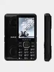 Черный кнопочный телефон Maxvi P110, С КАМЕРОЙ, ФУНКЦИЯ POWER BANK, АККУМУЛЯТОР 4000мАч
