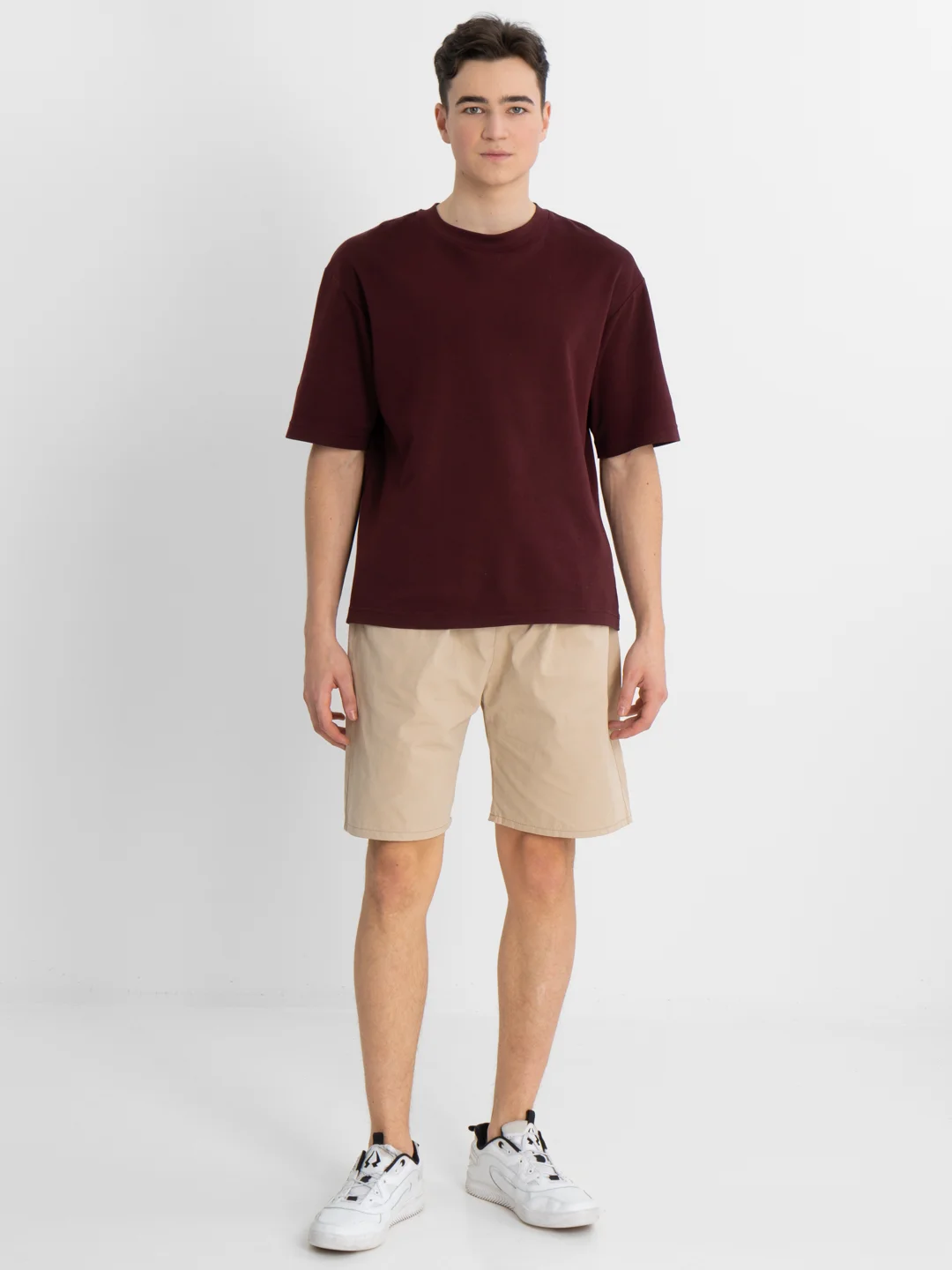 Бежевый trendd / Шорты базовые Unisex с карманами и эластичной талией