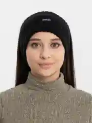 Черный женская вязаная повязка на голову / Повязка на голову широкая теплая