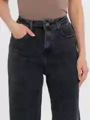 Тёмно-серый женские джинсы широкие wide leg трубы палаццо