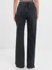 Тёмно-серый женские джинсы широкие wide leg трубы палаццо