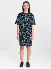 Кремовый платье-футболка Oversize, короткая туника, большие размеры 42-60
