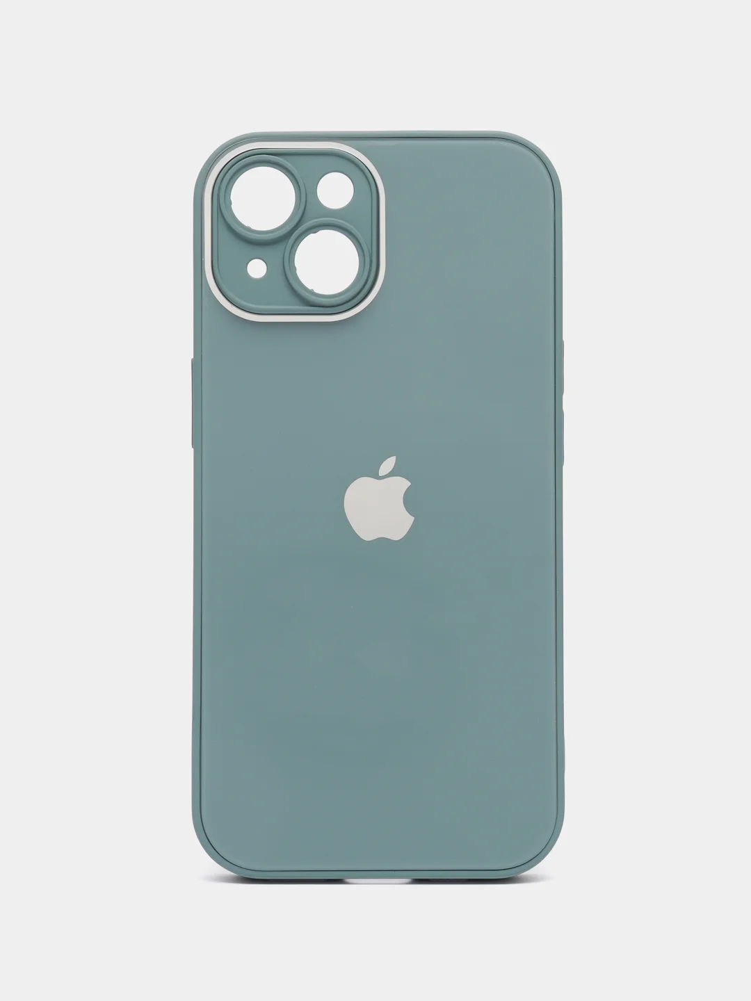 Зеленый чехол для iPhone 15, 15 Pro, 15 Pro Max, со стеклянной панелью и защитой камеры