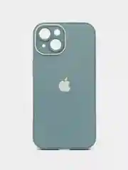 Зеленый чехол для iPhone 15, 15 Pro, 15 Pro Max, со стеклянной панелью и защитой камеры