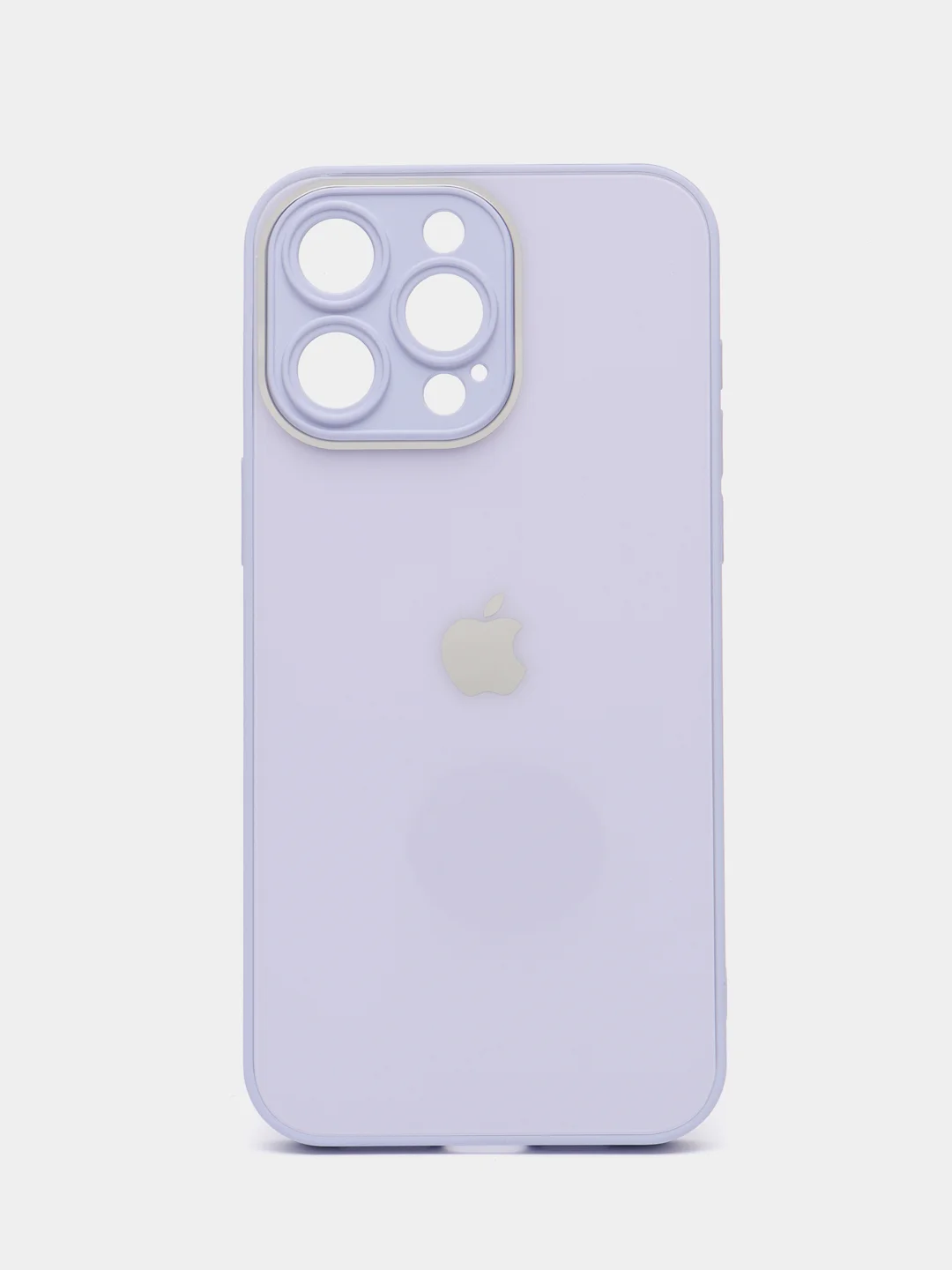 Лавандовый чехол для iPhone 15, 15 Pro, 15 Pro Max, со стеклянной панелью и защитой камеры