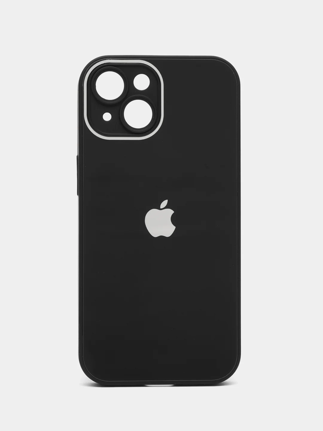 Черный чехол для iPhone 15, 15 Pro, 15 Pro Max, со стеклянной панелью и защитой камеры
