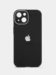 Черный чехол для iPhone 15, 15 Pro, 15 Pro Max, со стеклянной панелью и защитой камеры