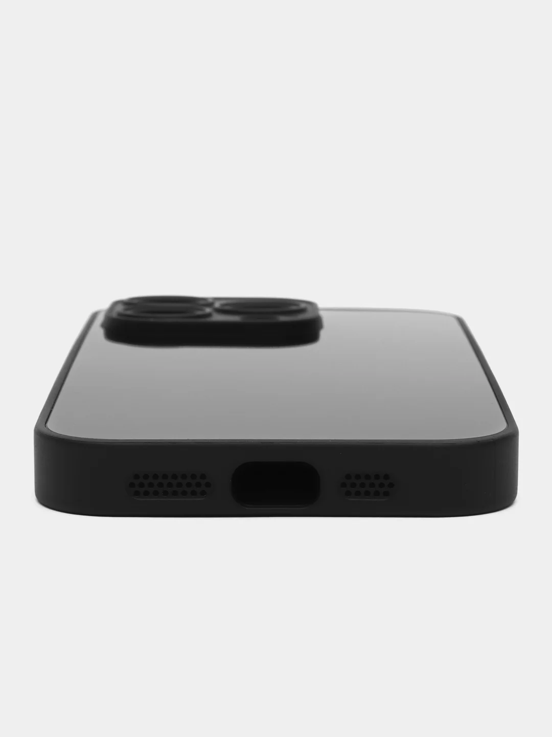 Угольный чехол для iPhone 15, 15 Pro, 15 Pro Max, со стеклянной панелью и защитой камеры