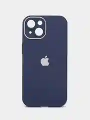 Небесно-голубой чехол для iPhone 15, 15 Pro, 15 Pro Max, со стеклянной панелью и защитой камеры