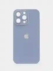 Небесно-голубой чехол для iPhone 15, 15 Pro, 15 Pro Max, со стеклянной панелью и защитой камеры
