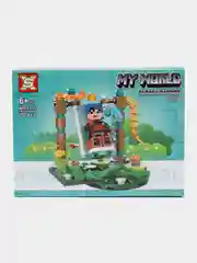 Синий конструктор MY WORLD Сад Альпака, фигурка в комплекте, совместимо с лего (LEGO)