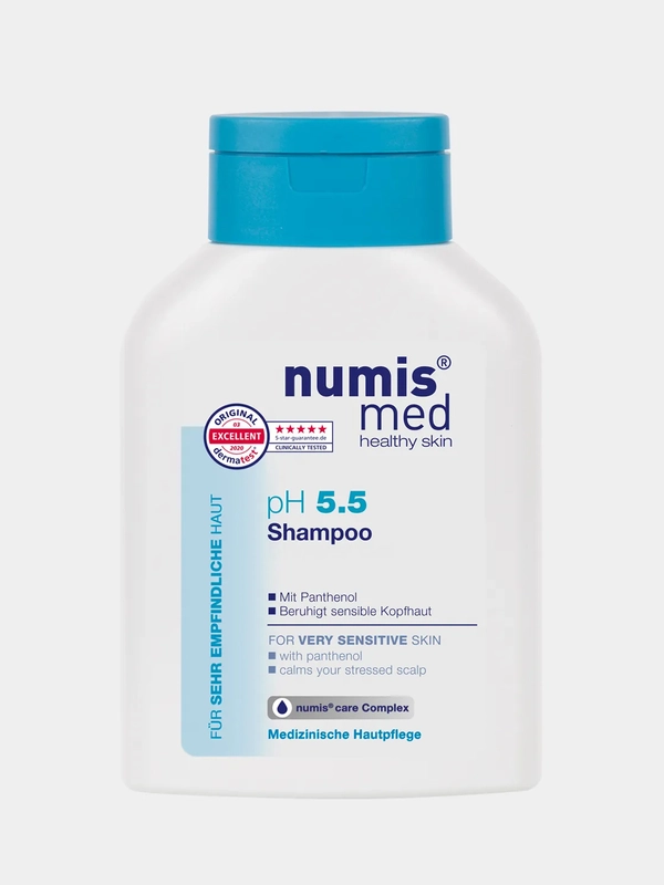 Шампунь для волос Numis med, pH 5,5 для чувствительной кожи головы с пантенолом, 200мл
