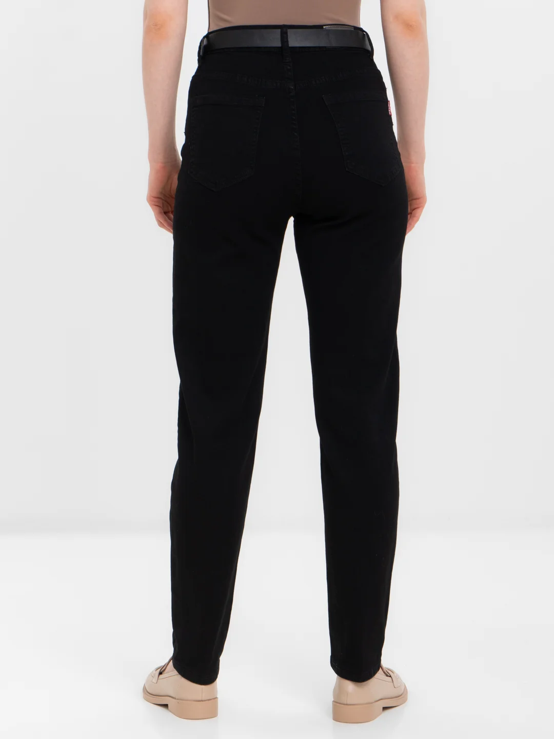 Черный джинсы женские mom fit с высокой посадкой, голубые и черные МОМ