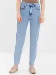 Небесно-голубой джинсы женские mom fit с высокой посадкой, серые