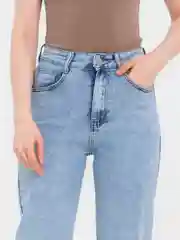 Небесно-голубой джинсы женские mom fit с высокой посадкой, серые