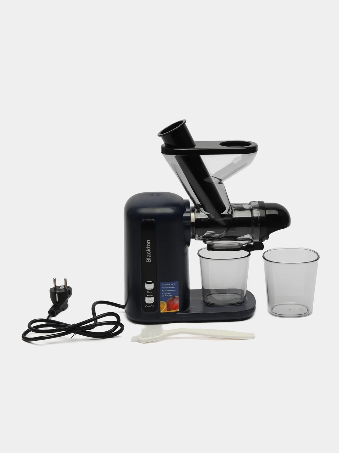 Синий соковыжималка Blackton Bt J2111, ФУНКЦИЯ РЕВЕРС, Система "Капля-стоп", ДЛЯ ЛЮБЫХ ПЛОДОВ