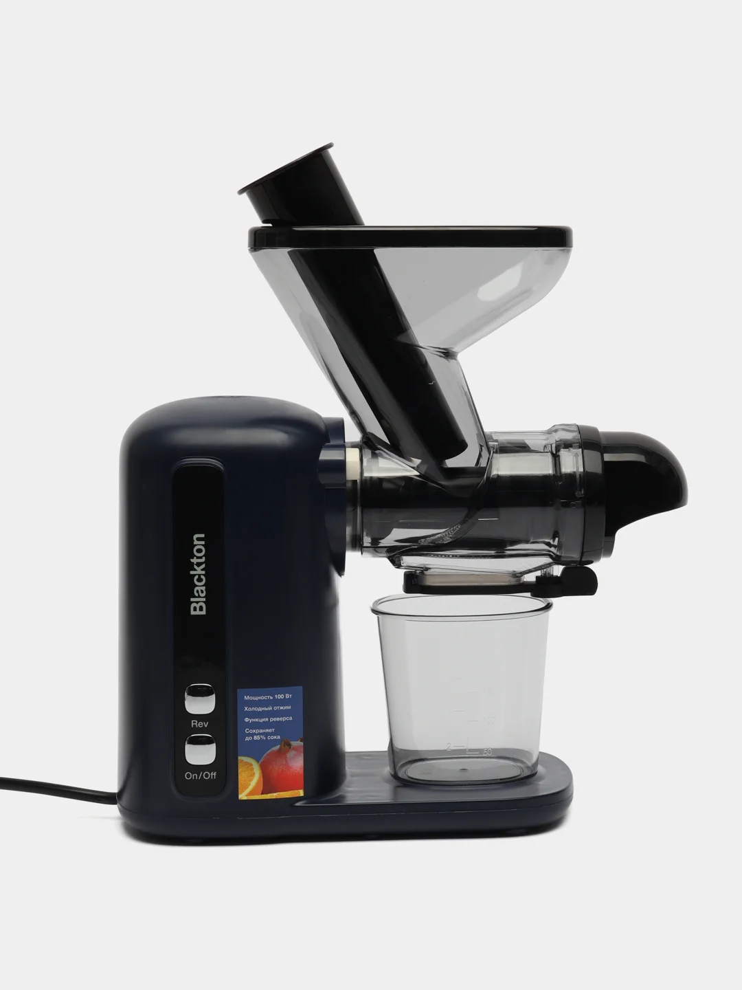 Синий соковыжималка Blackton Bt J2111, ФУНКЦИЯ РЕВЕРС, Система "Капля-стоп", ДЛЯ ЛЮБЫХ ПЛОДОВ