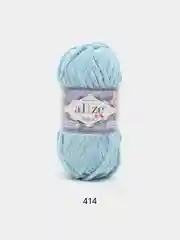 Голубой пряжа плюшевая Alize Velluto, 100% микрополиэстер, 100г, 68м, плюшевая, велюровая веллюто