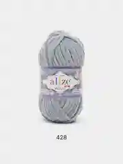 Светло-синий пряжа плюшевая Alize Velluto, 100% микрополиэстер, 100г, 68м, плюшевая, велюровая веллюто