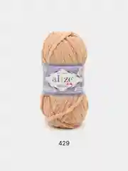 Карамельный пряжа плюшевая Alize Velluto, 100% микрополиэстер, 100г, 68м, плюшевая, велюровая веллюто