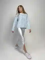 Голубой женская тельняшка, кофта женская, в полоску, лонгслив, полосатая кофта