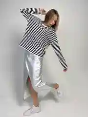 Голубой женская тельняшка, кофта женская, в полоску, лонгслив, полосатая кофта