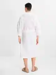 Белый халат вафельный мужской КИМОНО домашний, для бани, для сауны, для бассейна