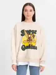 Белый свитшот женский, плюшевый, теплый