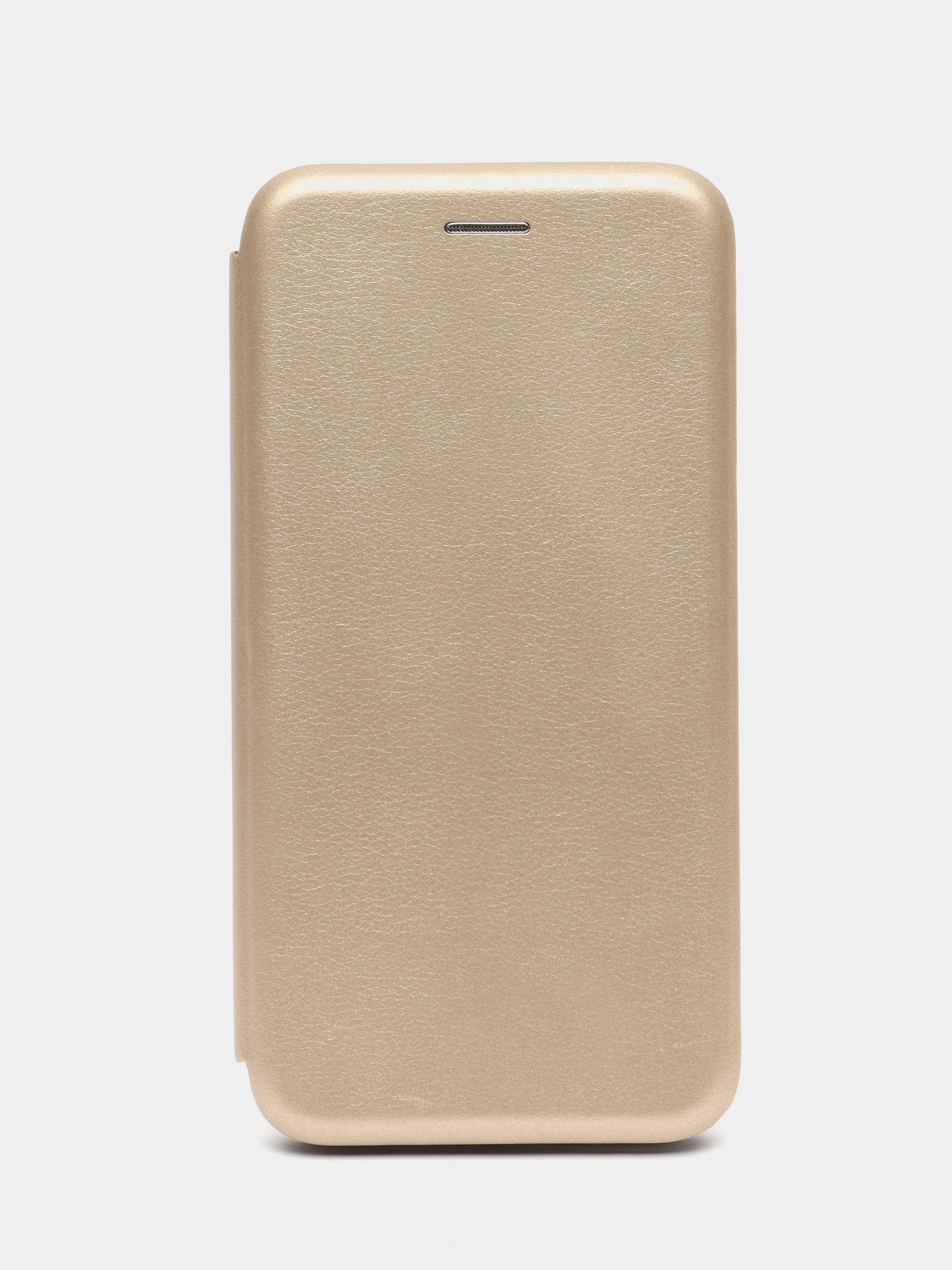 Золотой чехол книжка с карточкой для Huawei Y7 2018