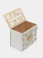 Белый свадебный набор. Семейный банк казна, шкатулка для колец, украшения на бокалы. ТМ Канышевы