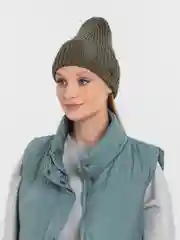 Зелёный хаки шапка женская, вязаная