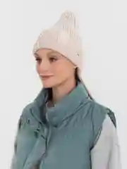 Кремовый шапка женская, вязаная
