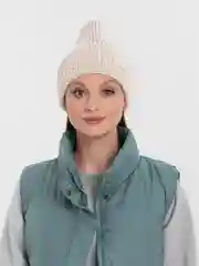 Кремовый шапка женская, вязаная