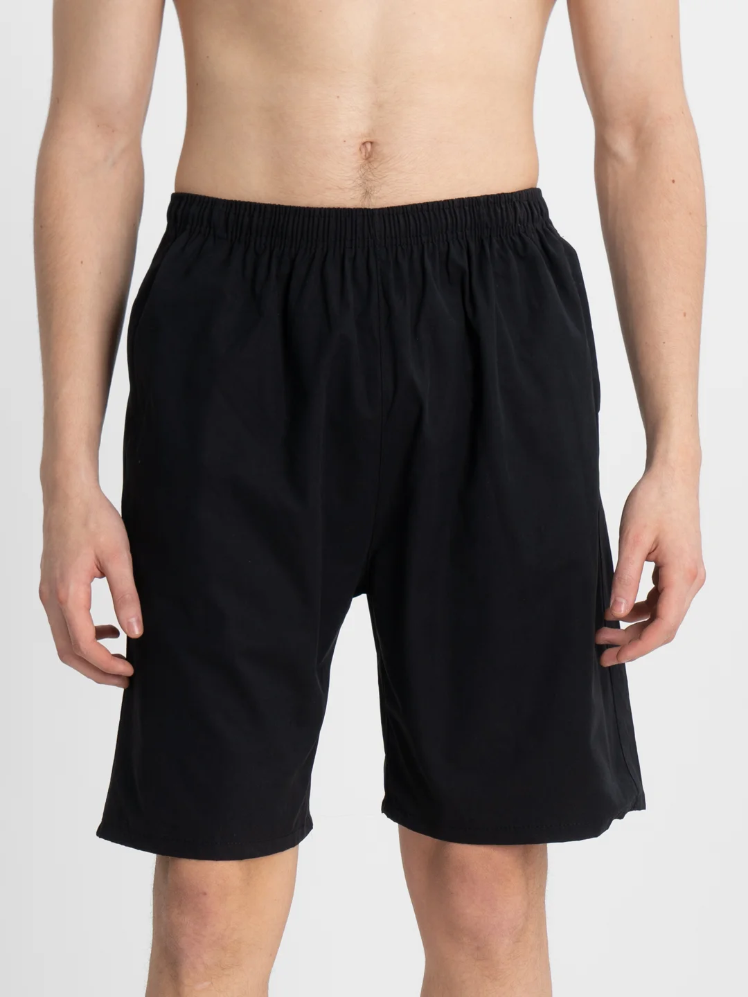 Черный trendd / Шорты базовые Unisex с карманами и эластичной талией