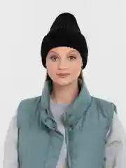Черный шапка женская, вязаная
