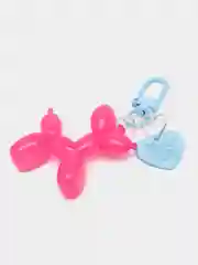 Розовый брелок для ключей, на сумку, на рюкзак собачка шарик
