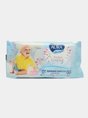 Детские влажные салфетки для всей семьи  AURA 60 шт 0+, универсальные, без спирта