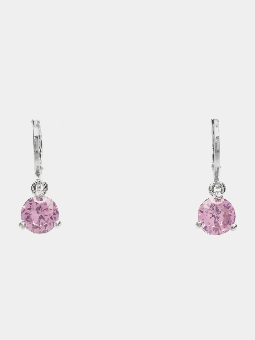 Розовый комплект украшений Ruby. Женские серьги и цепочка с подвеской